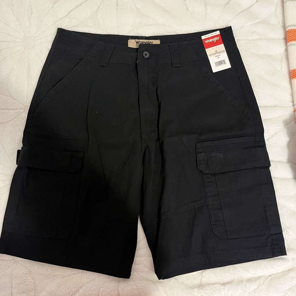 Wrangler Black Men's Cargo Shorts with Multi-Pockets